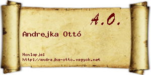 Andrejka Ottó névjegykártya